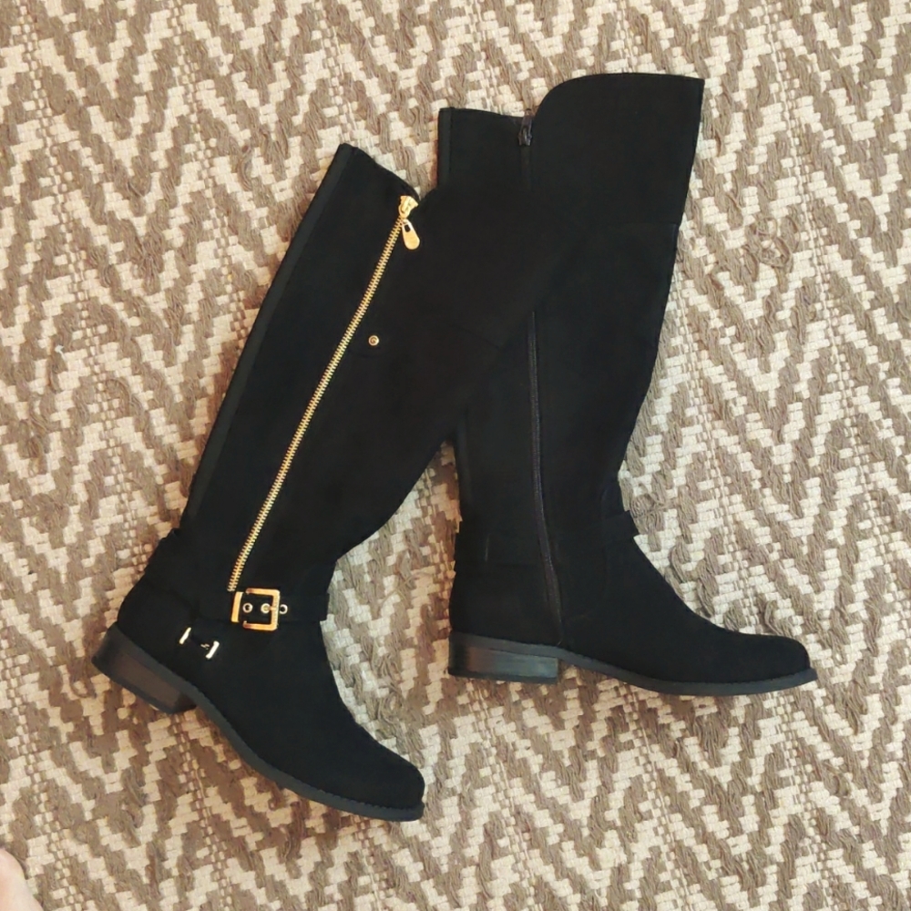 G by Guess black suede riding boots